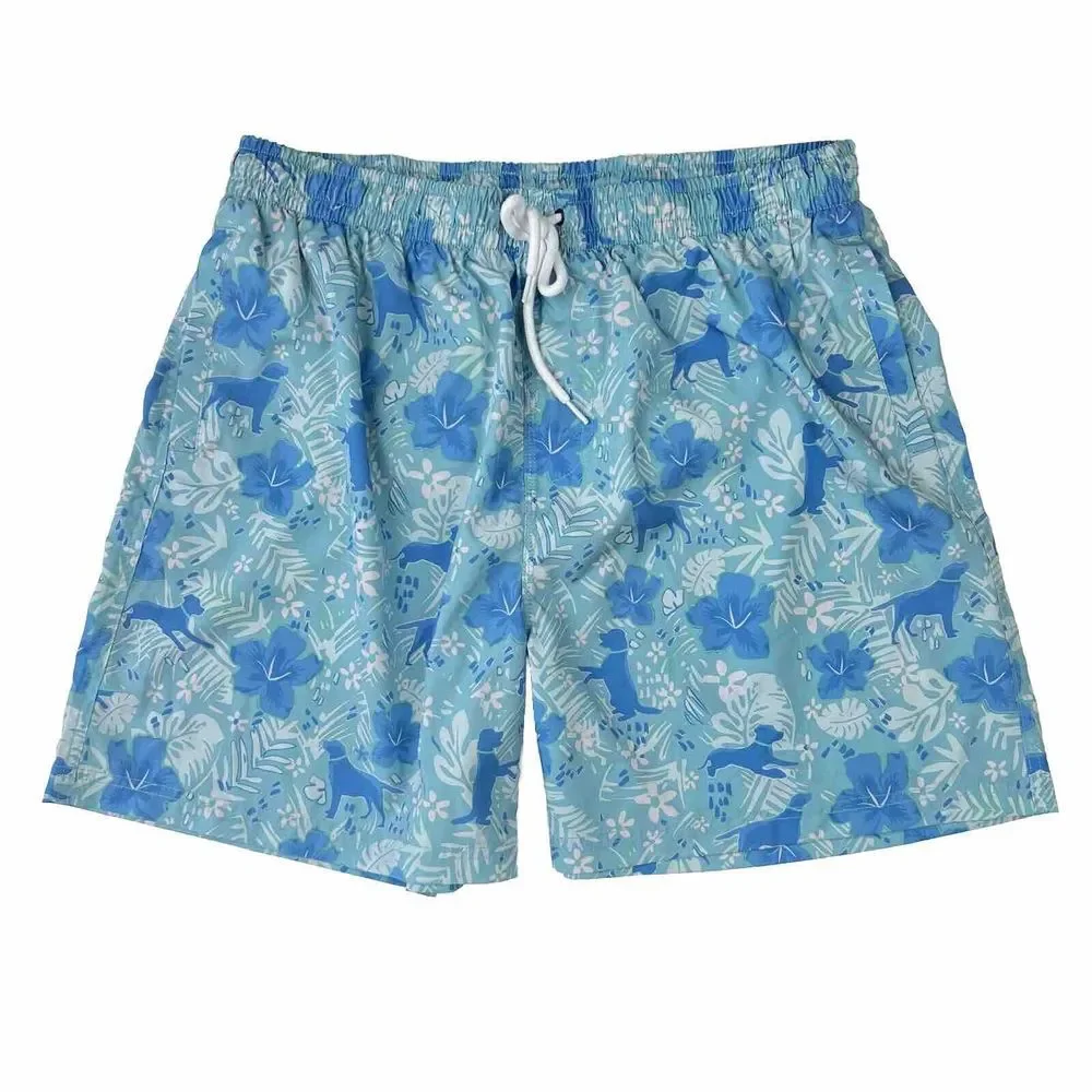 SOUTHERN‎ PROPER Sky Blue Floral Dog Print Men's XL Drawstring Waist EUC